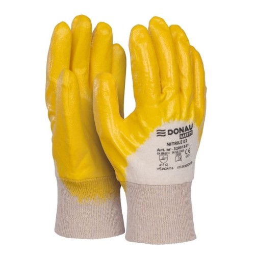 Rękawice robocze DONAU SAFETY NITRILE 02 rozmiar L/9 biało-żółte 2szt. !dostępność 05-09-26!