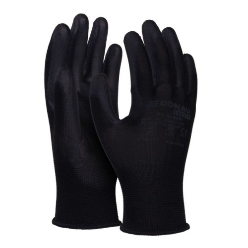 Rękawice montażowe DONAU SAFETY PU BLACK rozmiar XL/10 czarne 2szt.