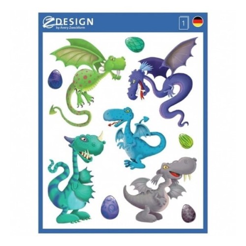 Naklejki Z-DESIGN foliowe na okno-smoki AVERY ZWECKFORM 10szt.