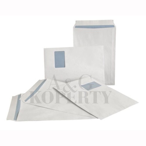 Koperta biała C4 229x324 mm HK z paskiem klejącym 90g poddruk niebieski OKP okno prawe 250 sztuk