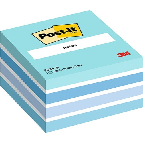 Notes samoprzylepny 76x76mm 450 kartek 2028-B akwarela niebieski 3M POST-IT
