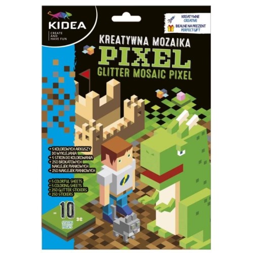 Zestaw kreatywny mozaika i kolorowanka KIDEA PIXEL