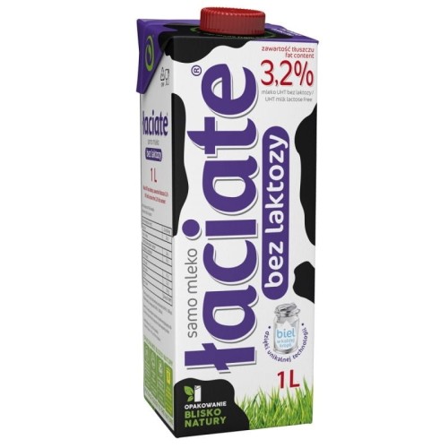 Mleko UHT ŁACIATE bez laktozy 1,0 L 3,2% 1szt.