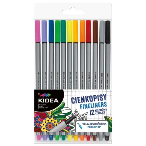 Cienkopis 12 kolorów KIDEA 12szt.