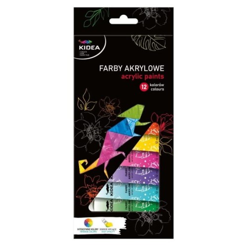 Farby akrylowe KIDEA 12ml 12 kolorów