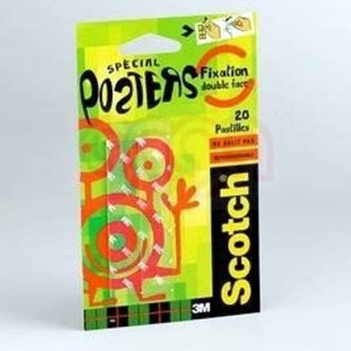 Kwadrat klejący odklejalny 17x17mm do powierzchni gładkich SCOTCH 20szt.