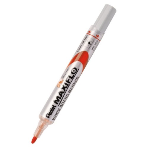 Marker suchościeralny z tłoczkiem okrągły 1,1-2,2mm PENTEL MAXIFLO MWL5S czerwony 1szt.