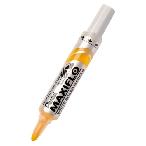 Marker suchościeralny z tłoczkiem okrągły 2,0-2,5mm PENTEL MAXIFLO MWL5M żółty 1szt.