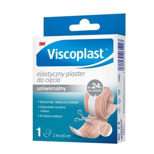 Plaster z opatrunkiem VISCOPLAST elastyczny uniwersalny 6cm x 1m jasnobrązowy 1szt.