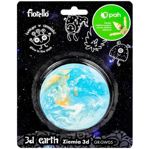 Naklejki fluorescencyjne FIORELLO GR-GW05 arkusz średnica8,5cm ziemia 3D