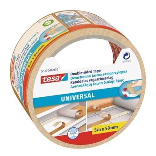 Taśma dwustronna 50mm x 5m TESA UNIVERSAL dywanowa transparentna 1szt.