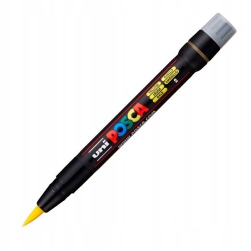 Marker z farbą plakatową pędzelek UNI POSCA PCF-350 żółty NR 2 1szt.