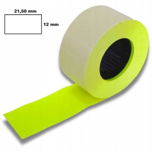 Taśma do metkownic 1-rzędowa 21,5x12mm MHK prosta żółta