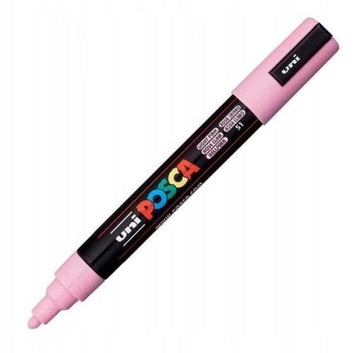 Marker z farbą plakatową okrągły 1,8-2,5mm UNI POSCA PC-5M jasny różowy NR 51 1szt.