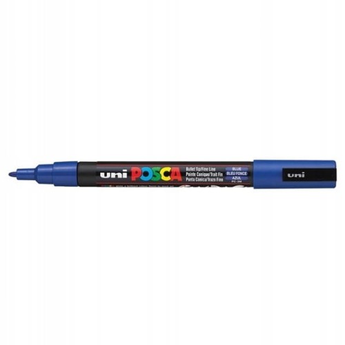 Marker z farbą plakatową okrągły 0,9-1,3mm UNI POSCA PC-3M niebieski NR 33 1szt.