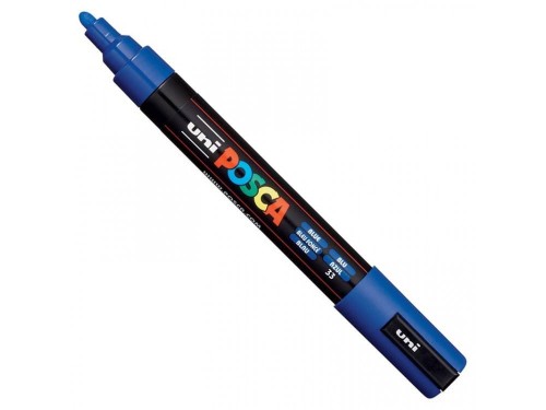 Marker z farbą plakatową okrągły 1,8-2,5mm UNI POSCA PC-5M niebieski NR 33 1szt.