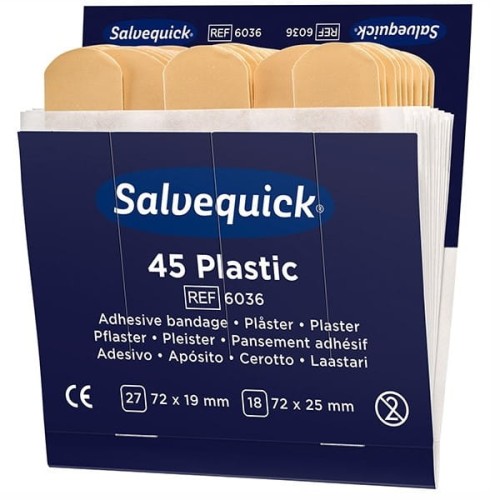 Plaster z opatrunkiem CEDERROTH SALVEQUICK 72x19mm i 72x25mm 45szt.