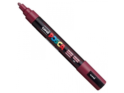 Marker z farbą plakatową okrągły 1,8-2,5mm UNI POSCA PC-5M ciemny czerwony NR 60 1szt.