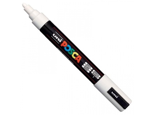 Marker z farbą plakatową okrągły 1,8-2,5mm UNI POSCA PC-5M biały NR 1 1szt.