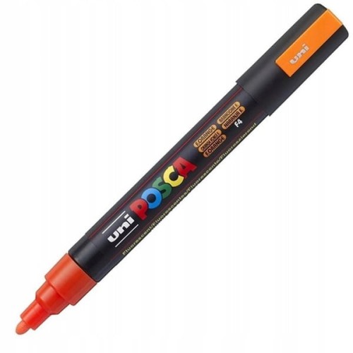Marker z farbą plakatową okrągły 1,8-2,5mm UNI POSCA PC-5M fluorescencyjny pomarańczowy NR F4 1szt.