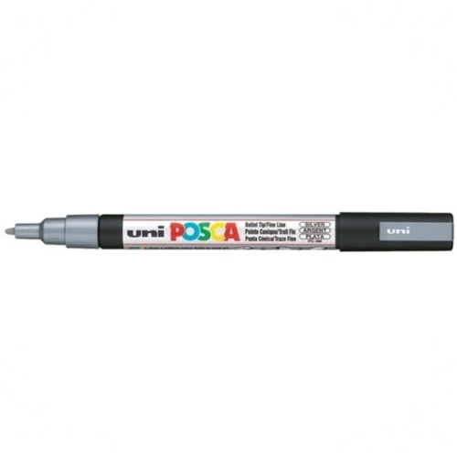 Marker z farbą plakatową okrągły 0,9-1,3mm UNI POSCA PC-3M srebrny NR 26 1szt.