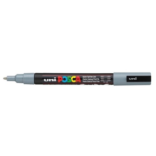 Marker z farbą plakatową okrągły 0,9-1,3mm UNI POSCA PC-3M szary NR 37 1szt.