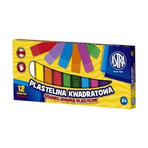 Plastelina 12 kolorów kwadratowa ASTRA
