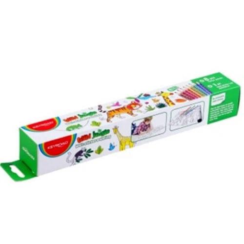 Naklejka na ścianę JUNGLE ANIMAL do kolorowania 206x30 cm + 8 kredek mix kolorów KEYROAD 1szt.