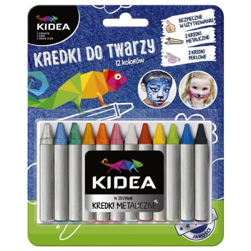 Kredki do malowania twarzy 12 kolorów KIDEA 2,5g