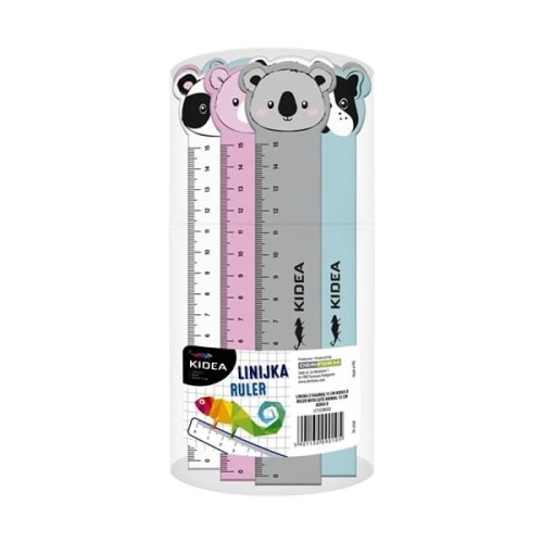 Linijka plastikowa 15cm KIDEA  z figurką D mix wzorów 1szt.