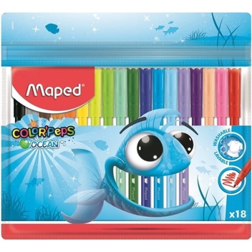 Pisaki 18 kolorów MAPED COLOR'PEPS ocean ZIP etui 18szt.