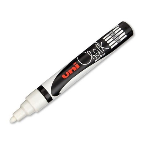 Marker kredowy okrągły UNI CHALK UNPWE5M/DBI biały
