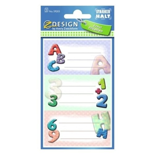Naklejki Z-DESIGN na zeszyty-litery ABC AVERY ZWECKFORM 6szt.