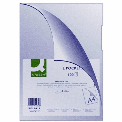 Obwoluta A4 "L" 80mic Q-CONNECT Transparentna Groszkowa 100szt.