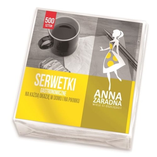 Serwetki 15x15cm gastronomiczne ANNA ZARADNA białe 500szt.