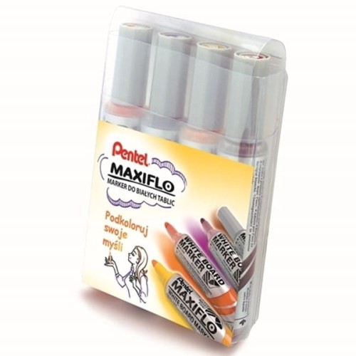 Marker suchościeralny z tłoczkiem okrągły 2,0-2,5mm PENTEL MAXIFLO MWL5M 4 kolory