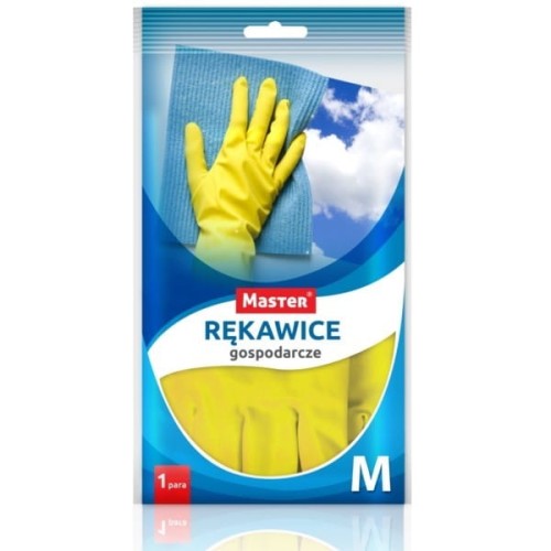 Rękawice gospodarcze gumowe rozmiar M MASTER żółte 1 para