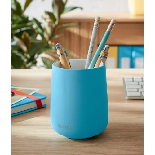 Kubek na długopisy okrągły 85x108mm LEITZ COSY ceramiczny niebieski morski