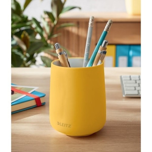 Kubek na długopisy okrągły 85x108mm LEITZ COSY ceramiczny żółty ciepły