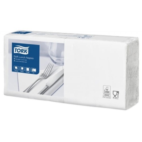 Serwetki trójwarstwowe 33x33 TORK białe 150szt.