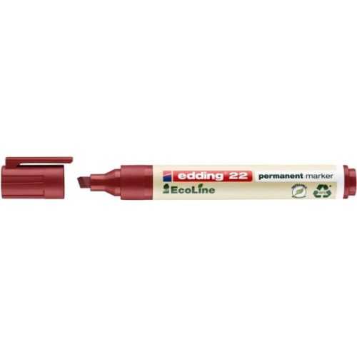 Marker permanentny ścięty 1-5mm EDDING 22 ECOLINE czerwony