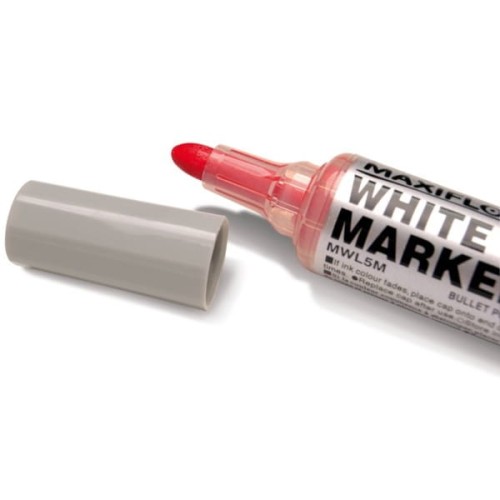 Marker suchościeralny z tłoczkiem okrągły 2,0-2,5mm PENTEL MAXIFLO MWL5M czerwony 1szt.