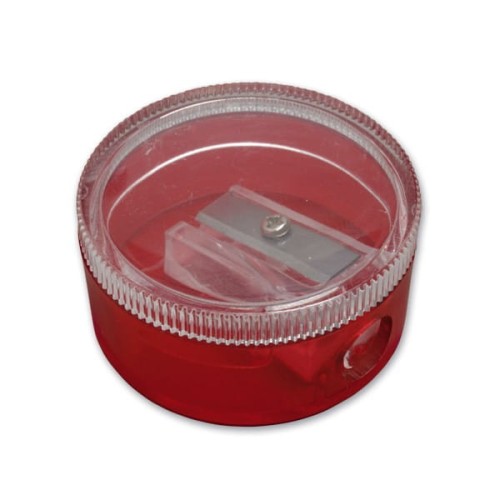 Temperówka plastikowa z pojemnikiem okrągła TAURUS mix kol 1szt