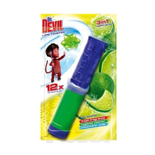Krążek żelowy do toalety/wc 75ml DR.DEVIL 3w1 LIME TWISTER/ZIELONY 12 APLIKACJI 1szt