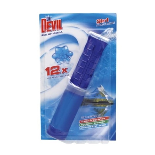 Krążek żelowy do toalety/wc 75ml DR.DEVIL 3w1 POLAR AQUA/WODA POLARNA/NIEBIESKI 12 APLIKACJI 1szt