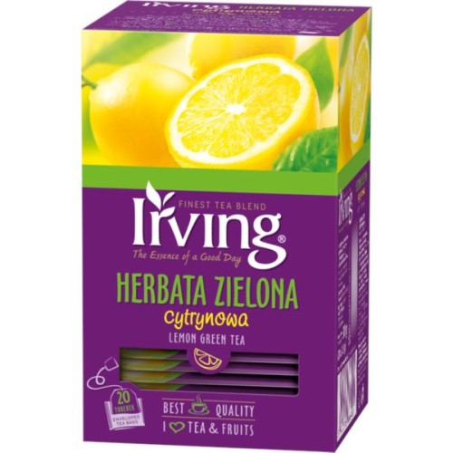 Herbata zielona kopertowana IRVING cytrynowa 20 kopertek