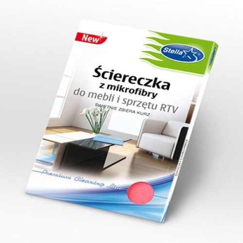 Ściereczka z mikrofibry STELLA do mebli i RTV czerwona