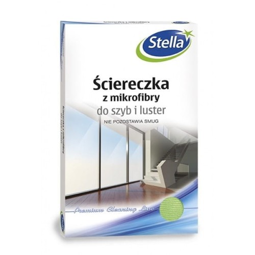 Ściereczka z mikrofibry STELLA do szyb i luster zielona