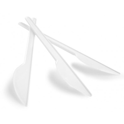 Nóż plastikowy biały wielokrotnego użytku OFFICE PRODUCTS 17cm 100szt.