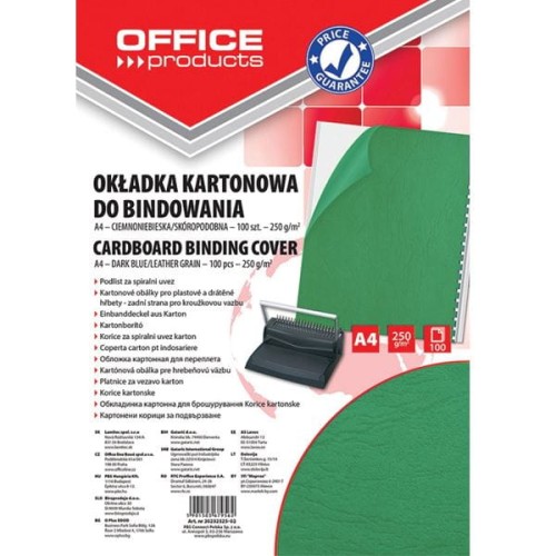 Okładka do bindowania A4 OFFICE PRODUCTS skóropodobna zielona 100szt.
